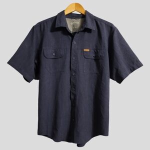ORVIS Tech Woven Shirt Men's Large Navy Short Sleeve Outdoors Classic Collection